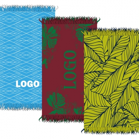 Плед с бахромой на заказ Tricksy Net, 2 цвета, S, полушерсть купить с нанесением логотипа оптом на заказ в интернет-магазине Санкт-Петербург