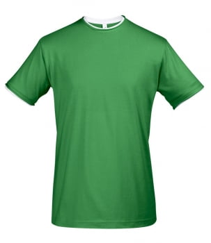 Футболка мужская с контрастной отделкой MADISON 170, ярко-зеленый/белый купить с нанесением логотипа оптом на заказ в интернет-магазине Санкт-Петербург