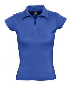 Рубашка поло женская без пуговиц PRETTY 220, ярко-синяя (royal) купить с нанесением логотипа оптом на заказ в интернет-магазине Санкт-Петербург