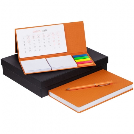 Набор Grade с календарем, оранжевый купить с нанесением логотипа оптом на заказ в интернет-магазине Санкт-Петербург