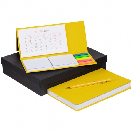 Набор Grade с календарем, желтый купить с нанесением логотипа оптом на заказ в интернет-магазине Санкт-Петербург