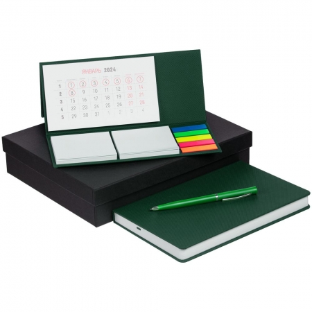 Набор Grade с календарем, зеленый купить с нанесением логотипа оптом на заказ в интернет-магазине Санкт-Петербург