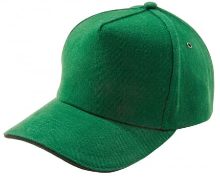 Бейсболка Unit Classic, ярко-зеленая с черным кантом купить с нанесением логотипа оптом на заказ в интернет-магазине Санкт-Петербург