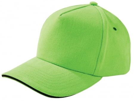 Бейсболка Unit Classic, зеленое яблоко с черным кантом купить с нанесением логотипа оптом на заказ в интернет-магазине Санкт-Петербург