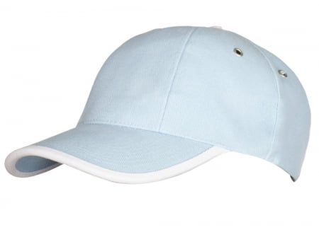 Бейсболка Unit Trendy, голубая с белым купить с нанесением логотипа оптом на заказ в интернет-магазине Санкт-Петербург