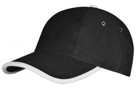 Бейсболка Unit Trendy, черная с белым купить с нанесением логотипа оптом на заказ в интернет-магазине Санкт-Петербург