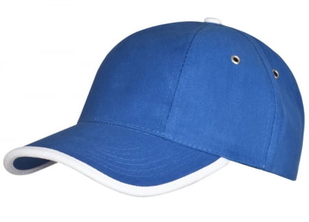 Бейсболка Unit Trendy, ярко-синяя с белым купить с нанесением логотипа оптом на заказ в интернет-магазине Санкт-Петербург