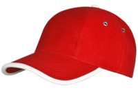 Бейсболка Unit Trendy, красная с белым, уценка купить с нанесением логотипа оптом на заказ в интернет-магазине Санкт-Петербург