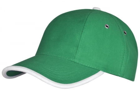Бейсболка Unit Trendy, зеленая с белым купить с нанесением логотипа оптом на заказ в интернет-магазине Санкт-Петербург