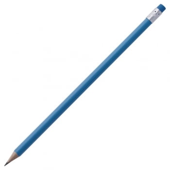 Карандаш простой Triangle с ластиком, синий купить с нанесением логотипа оптом на заказ в интернет-магазине Санкт-Петербург