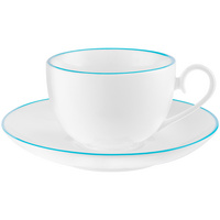 Чайная пара «С голубой каемочкой!» купить с нанесением логотипа оптом на заказ в интернет-магазине Санкт-Петербург