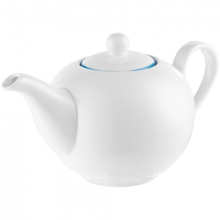 Чайник «С голубой каемочкой!» купить с нанесением логотипа оптом на заказ в интернет-магазине Санкт-Петербург
