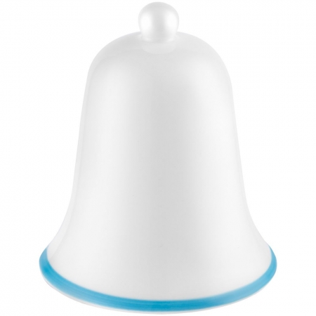 Фарфоровый колокольчик «С голубой каемочкой!» купить с нанесением логотипа оптом на заказ в интернет-магазине Санкт-Петербург