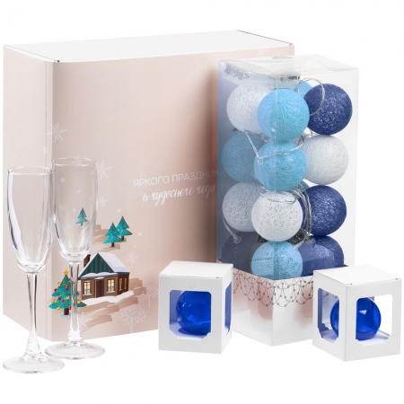 Набор Merry Moments для шампанского, синий купить с нанесением логотипа оптом на заказ в интернет-магазине Санкт-Петербург