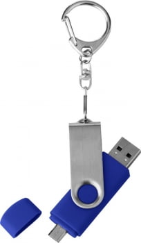 Флешка Double Twist 16 Гб синяя с нанесением логотипа купить оптом в интернет-магазине Санкт-Петербург