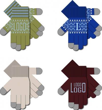 Сенсорные перчатки на заказ Guanti Tok, полушерсть купить с нанесением логотипа оптом на заказ в интернет-магазине Санкт-Петербург