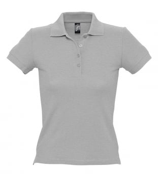 Рубашка поло женская PEOPLE 210, серый меланж купить с нанесением логотипа оптом на заказ в интернет-магазине Санкт-Петербург