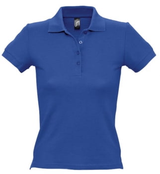 Рубашка поло женская PEOPLE 210, ярко-синяя (royal) купить с нанесением логотипа оптом на заказ в интернет-магазине Санкт-Петербург