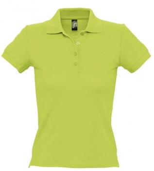 Рубашка поло женская PEOPLE 210, зеленое яблоко купить с нанесением логотипа оптом на заказ в интернет-магазине Санкт-Петербург