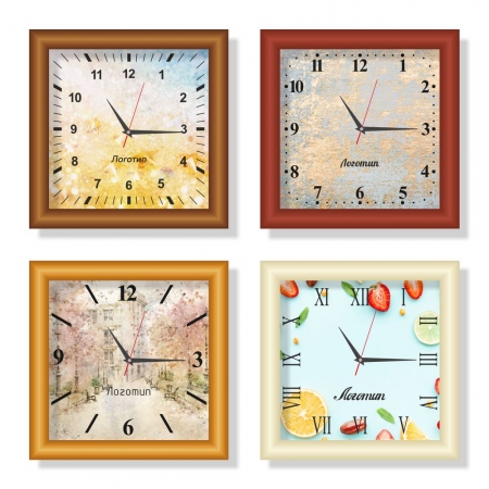 Часы настенные Veldi Square на заказ купить с нанесением логотипа оптом на заказ в интернет-магазине Санкт-Петербург