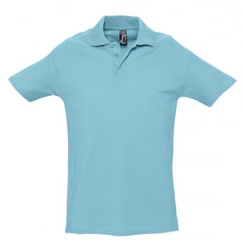 Рубашка поло мужская SPRING 210, бирюзовая купить с нанесением логотипа оптом на заказ в интернет-магазине Санкт-Петербург
