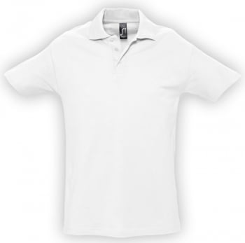 Рубашка поло мужская SPRING 210, белая купить с нанесением логотипа оптом на заказ в интернет-магазине Санкт-Петербург