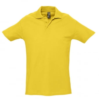 Рубашка поло мужская SPRING 210, желтая купить с нанесением логотипа оптом на заказ в интернет-магазине Санкт-Петербург