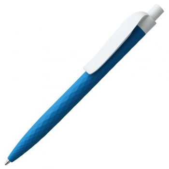 Ручка шариковая Prodir QS01 PMP-P, голубая с белым купить с нанесением логотипа оптом на заказ в интернет-магазине Санкт-Петербург