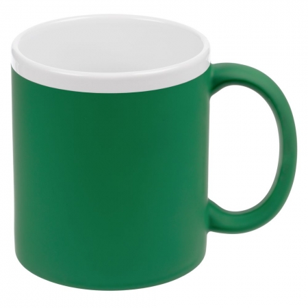 Кружка StopSpot с покрытием софт-тач, зеленая купить с нанесением логотипа оптом на заказ в интернет-магазине Санкт-Петербург