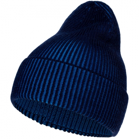 Шапка Nobilis, темно-синяя с синим купить с нанесением логотипа оптом на заказ в интернет-магазине Санкт-Петербург