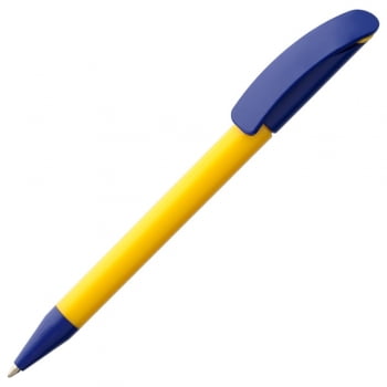 Ручка шариковая Prodir DS3 TPP Special, желтая с синим купить с нанесением логотипа оптом на заказ в интернет-магазине Санкт-Петербург