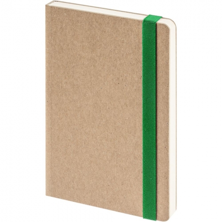 Ежедневник Eco Write Mini, недатированный, с зеленой резинкой купить с нанесением логотипа оптом на заказ в интернет-магазине Санкт-Петербург
