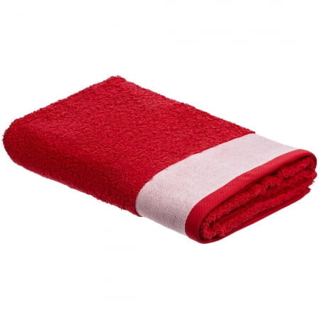 Полотенце Etude, среднее, красное купить с нанесением логотипа оптом на заказ в интернет-магазине Санкт-Петербург