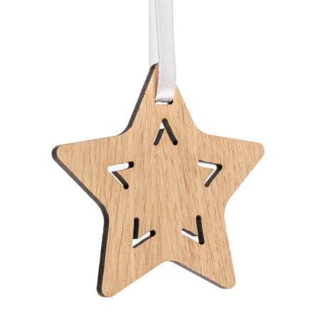 Деревянная подвеска Christmate, звезда купить с нанесением логотипа оптом на заказ в интернет-магазине Санкт-Петербург