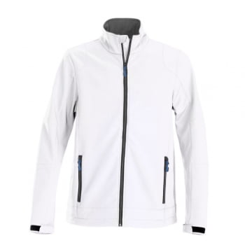 Куртка софтшелл мужская TRIAL, белая купить с нанесением логотипа оптом на заказ в интернет-магазине Санкт-Петербург