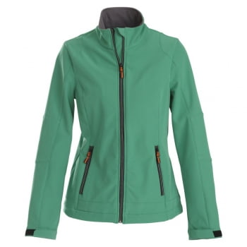 Куртка софтшелл женская TRIAL LADY, зеленая купить с нанесением логотипа оптом на заказ в интернет-магазине Санкт-Петербург