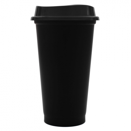 Стакан с крышкой Color Cap Black, черный купить с нанесением логотипа оптом на заказ в интернет-магазине Санкт-Петербург