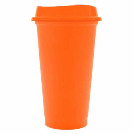 Стакан с крышкой Color Cap, оранжевый купить с нанесением логотипа оптом на заказ в интернет-магазине Санкт-Петербург