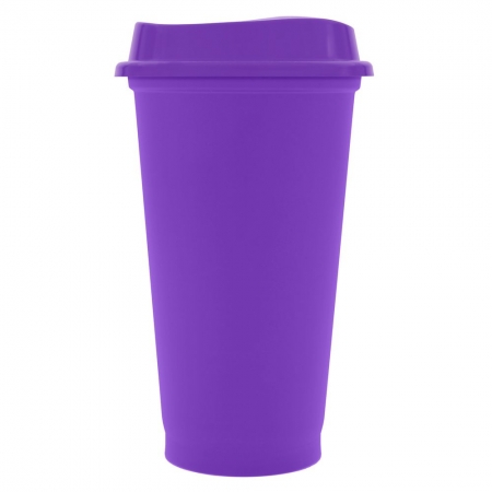 Стакан с крышкой Color Cap, фиолетовый купить с нанесением логотипа оптом на заказ в интернет-магазине Санкт-Петербург