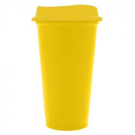 Стакан с крышкой Color Cap, желтый купить с нанесением логотипа оптом на заказ в интернет-магазине Санкт-Петербург
