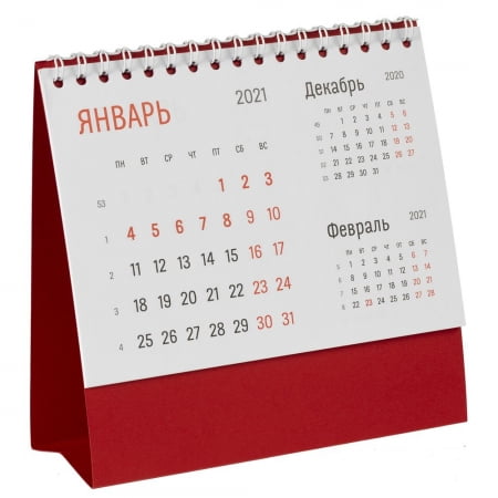 Календарь настольный Nettuno, красный купить с нанесением логотипа оптом на заказ в интернет-магазине Санкт-Петербург