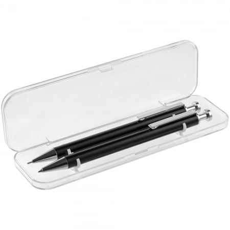 Набор Attribute: ручка и карандаш, черный купить с нанесением логотипа оптом на заказ в интернет-магазине Санкт-Петербург