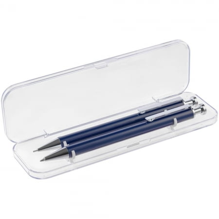 Набор Attribute: ручка и карандаш, синий купить с нанесением логотипа оптом на заказ в интернет-магазине Санкт-Петербург