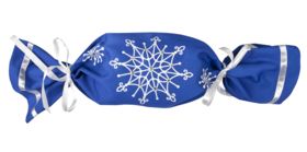 Упаковка-конфета «Снежинки», синяя купить оптом с нанесение логотипа в Санкт-Петербурге
