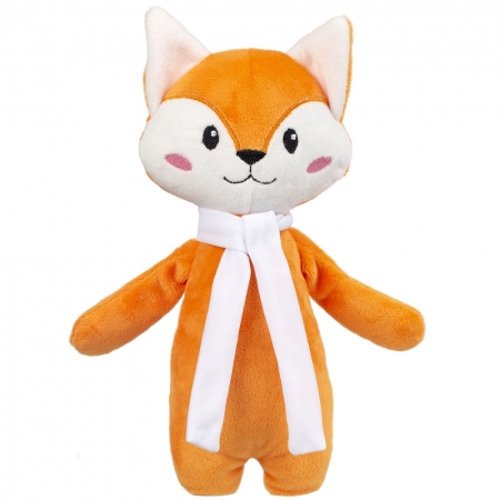Мягкая игрушка Beastie Toys, лисенок с белым шарфом купить с нанесением логотипа оптом на заказ в интернет-магазине Санкт-Петербург