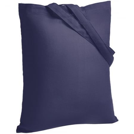 Холщовая сумка Neat 140, темно-синяя купить с нанесением логотипа оптом на заказ в интернет-магазине Санкт-Петербург