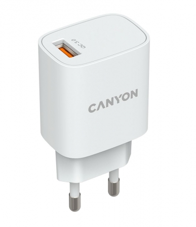 Сетевое зарядное устройство Canyon Quick Charge купить с нанесением логотипа оптом на заказ в интернет-магазине Санкт-Петербург