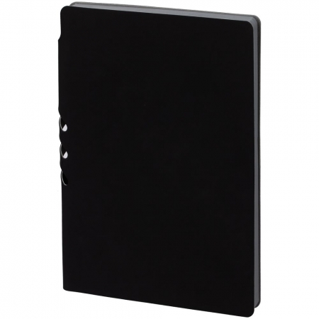 Ежедневник Flexpen Soft Touch, недатированный, черный с серым купить с нанесением логотипа оптом на заказ в интернет-магазине Санкт-Петербург