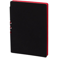 Ежедневник Flexpen Soft Touch, недатированный, черный с красным купить с нанесением логотипа оптом на заказ в интернет-магазине Санкт-Петербург