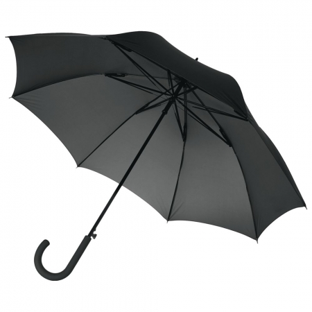 Зонт-трость Wind, черный купить с нанесением логотипа оптом на заказ в интернет-магазине Санкт-Петербург